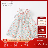 戴维贝拉davebella夏季童装女童碎花连衣裙小童宝宝洋气纯棉裙子DBM17519