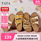 他她TATA女鞋可露丽熊25复古勃肯拖鞋女休闲厚底凉鞋7GN03BT5棕色 37