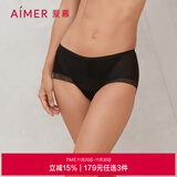爱慕内衣女士内裤中腰平角性感内裤女薄款刺绣蕾丝花园内裤AM231791 黑色 1条 L (170)