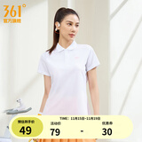 361°运动翻领t恤2025年春夏季新款休闲透气短袖情侣POLO衫开学季 【女款】本白 L