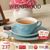Wedgwood[圣诞礼物]欢愉假日咖啡杯碟陶瓷茶杯碟高颜值杯碟情侣杯 欢愉假日蓝色杯碟1个200ml