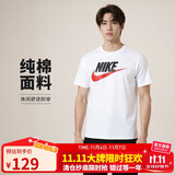 耐克（NIKE）春夏男T恤宽松休闲运动服DX1986-101 白色  XL 