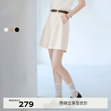 伊芙丽（eifini）蒋欣代言【经典延续】休闲宽松A字廓形显瘦遮胯百搭百慕大短裤女 米白 M 105-115斤