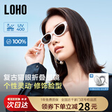 LOHO折叠复古猫眼墨镜女2025新高级感窄框gm偏光太阳眼镜男防紫外线