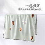 远梦毛毯法兰绒小毯子多功能懒人盖毯午睡空调毯薄款办公室盖毯 软萌犬_绿 100×140cm