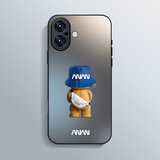 梦想可嘉适用苹果17手机壳 iphone17保护套镜头全包防摔超薄磨砂时尚创意个性小熊男女款 石墨灰