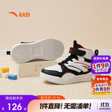 安踏（ANTA）儿童运动鞋男大童2024秋冬百搭小白鞋魔术贴高帮板鞋A12438002
