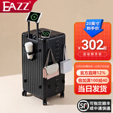 EAZZ【5轮承重+轻便加大容量】行李箱女拉杆箱男旅行箱学生密码皮箱子 《新增多功能 坚固铝框》黑色 C型长途 约常规箱28英寸容量5轮