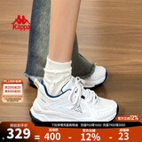 KAPPA女鞋增高老爹鞋女2025秋冬新款鞋子女款跑步鞋学生休闲运动鞋潮鞋 漂白/影蓝 【小红薯同款】 38