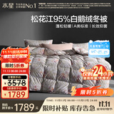 水星家纺羽绒被95%白鹅绒被子冬季加厚冬被芯单人羽绒被150cm×210cm-800g