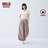 无印良品（MUJI） IDEE 女式平纹灯笼裤裤子女款夏季款女装纯棉 25年长裤 GA54CC5S 烟熏粉色 L （165/72A）