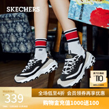 斯凯奇（Skechers）熊猫鞋黑白金休闲运动厚底增高经典复古季66666228 女款/黑色/金色/BKGD 37.5