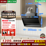 樱花雪（YINGHUAXUE）侧吸油烟机600/700/800/900mm尺寸大吸力油烟机静音变频自清洁小型公寓烟机 油烟机燃气灶套装 【800mm侧吸油烟机】语音彩屏自清洁爆炒36m³