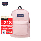 JANSPORT杰斯伯书包轻便双肩包男女旅行包简约背包电脑包学生校园 4QUT7N8蜜蜡粉-侧边袋