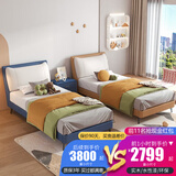 童友儿童床猫耳1.2m男女孩酒店客房一米单人床双胞胎省空间分床可定做 【1张】1米单床 气压结构