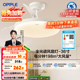 欧普（OPPLE）全光谱36寸风扇灯遥控LEDRa98餐厅卧室吊灯冰风白1级能效 包安装