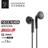 水月雨Nice Buds 有线平头耳机音乐耳塞3.5mm平头塞 水月雨NB塞 黑透【3.5无麦】