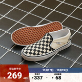 VANS范斯官方 Asher黑白棋盘格夏日一脚蹬女鞋帆布鞋 黑白棋盘格(男款) 43