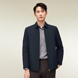 红豆（Hodo）夹克男翻领舒适纯色短款行政夹克干部风厅局风外套男 夹棉藏青