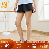 361°运动短裤男2025年新款夏季速干吸湿五分裤透气弹力男裤 【女款】超级黑 L