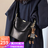 YUYULA牛皮包包女包斜挎水桶包通勤轻奢单肩包生日礼物高级感送女友老婆