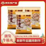 潮发潮汕正宗牛肉丸牛筋丸烧烤火锅食材关东煮空气炸锅麻辣烫 250g/袋 牛筋丸3袋 赠小沙茶酱+蒜酥各3包