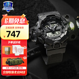 卡西欧（CASIO）手表男学生手表礼物黑金g-shock系列防水运动日韩石英表 GA-700BCE-1A尼龙表带款