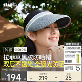 蕉下（beneunder）遮阳帽子草帽防晒帽女防紫外线太阳帽空顶帽黑胶BM562蓝紫