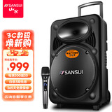 山水（SANSUI）A15-66 15吋广场舞音响 大功率户外音响移动便携式蓝牙拉杆音响 卡拉ok一体机吉他舞台演出K歌音箱 豪华版（拉杆音箱+1个话筒）