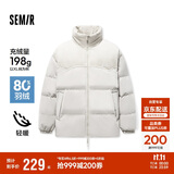 森马羽绒服男冬季拼接灯芯绒肌理感外套厚款宽松上衣109724113116