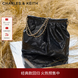 CHARLES&KEITH子母链条大容量流浪包托特包单肩斜挎包女包生日礼物CK2-40671449 【L号】Black黑色 L
