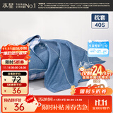 水星家纺枕套全棉枕头套100%纯棉母婴A类抗菌枕头罩一对装双人家用48x74cm