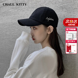 CHALL KITTY女士棒球帽时尚百搭软顶鸭舌帽子遮阳跑步休闲帽高端品牌2026新款 黑色-品牌礼盒装高档实用高级感