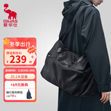 爱华仕行李包健身包男士大容量行李袋短途旅行包女运动包手提包旅行袋 黑色