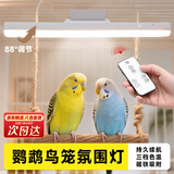 宝量鹦鹉夜灯鸟笼照明氛围灯宠物鸟感应灯保温灯磁吸充电太阳灯笼子灯 插电+触摸款 【三档色温+无极调光】