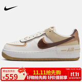 耐克NIKE女厚底板鞋AIR FORCE 1空军一号运动鞋DZ1847-106白棕37.5