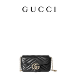 GUCCI古驰GG Marmont系列迷你肩背包 黑色 均码
