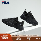 FILA【男女同款】斐乐情侣跑步鞋复古老爹鞋火星鞋潮流时尚舒适老爹鞋 女-黑-BK 36.5