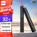 得力（deli）翻页笔教师用ppt投影笔激光翻页笔激光笔演讲笔 无线演示翻页器课件笔 逗猫笔红光 黑色2802