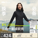 蕉下（beneunder）外套女户外气绒秋冬可收帽运动弹力棉服CL236漫暮黑M