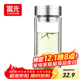 富光双层玻璃杯 大容量高硼硅玻璃泡茶杯子 带茶隔商务办公水杯男女士