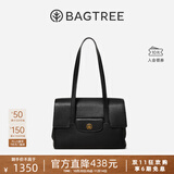 BAGTREE明星同款包包树海豚包轻奢品牌植鞣皮托特包大容量通勤女士电脑包 中号-黑色 能装A4资料 高级小众