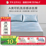 罗莱家纺悦盈A类高端碳光可水洗冰丝席三件套-床笠款蓝180*200*30