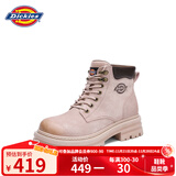 Dickies女士马丁靴高帮时尚情侣靴百搭工装靴女 粉色 男女款-38 