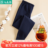 AB内衣珊瑚绒加厚长裤男士棉毛裤中老年秋冬裤子加绒保暖裤 藏青 L