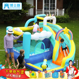 博士豚充气城堡家庭版蹦蹦床小型儿童室内充气跳床滑梯游乐园带娃神器 73056T-喷水独角兽-水陆两用款