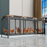 憨憨宠 鸡笼子 家用芦丁鸡养殖笼带粪盘特大号可折叠加密鸡舍鸭笼子 升级款150*53*60cm送顶部雨罩（家禽18只）