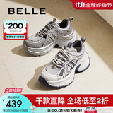 百丽（Belle）张凌赫同款蓝鲸老爹鞋女2025秋新款商场款休闲鞋D2K1DCM5预售 蓝色-单里【张凌赫同款】 36