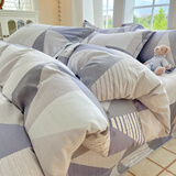 雅鹿家纺简约磨毛纯棉四件套100全棉床上用品冬季加厚床单被套宿舍4 创意几何LTT 1.8m 床单款 四件套(被套2x2.3)