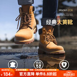 马登工装大黄靴男秋季新款休闲中帮男士马丁靴户外登山靴英伦风靴子 砂黄 （加绒版） 38 (240mm) 男码